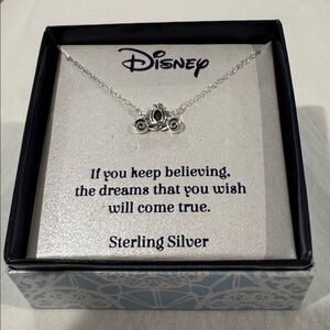 Disney Sterling Silver Necklace with Black Accent